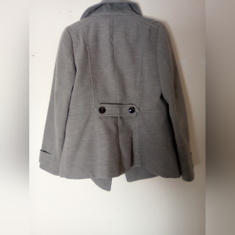 H&M Women's Gray Double-Breasted Coat SIZE 10 - Picture 6 of 7